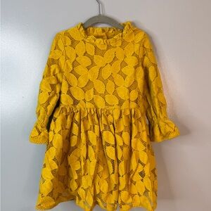 Genuine Kids from OshKosh Toddler Girls Yellow Lace Dress – Size 5T